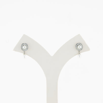 Seized White Freshwater Pearl Stud Earrings