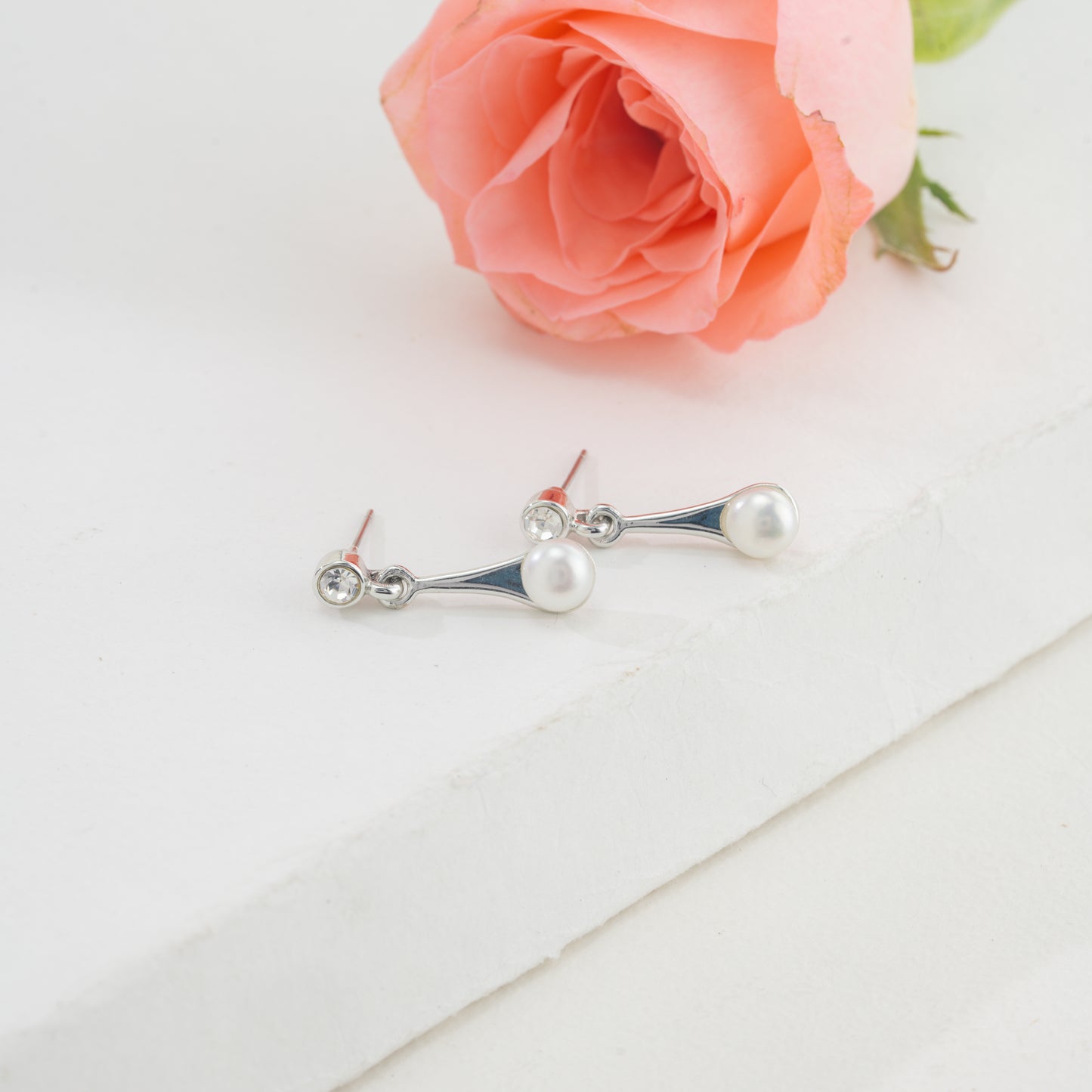 Pristine Freshwater Pearl Hanging Earrings