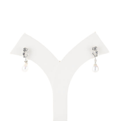 Silken White Drop Freshwater Pearl Stud Earrings