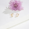 Stunning White Stone Freshwater Pearl Stud Earrings
