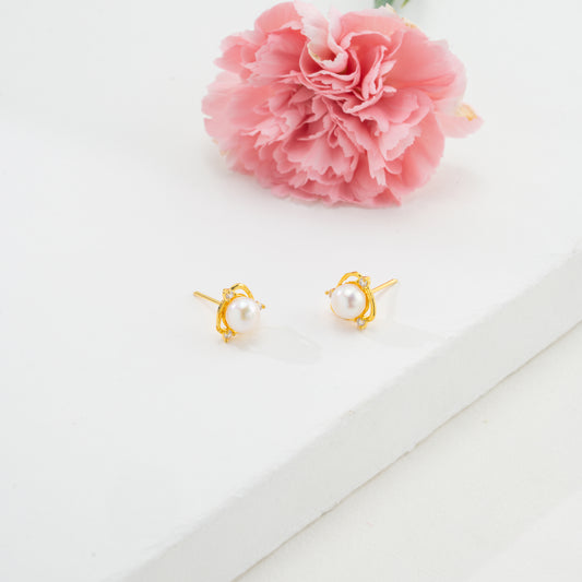 Versatile White Freshwater Pearl Stud Earrings