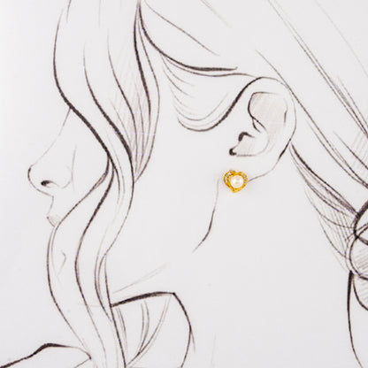 Radiance Pearl White Stone Stud Earrings