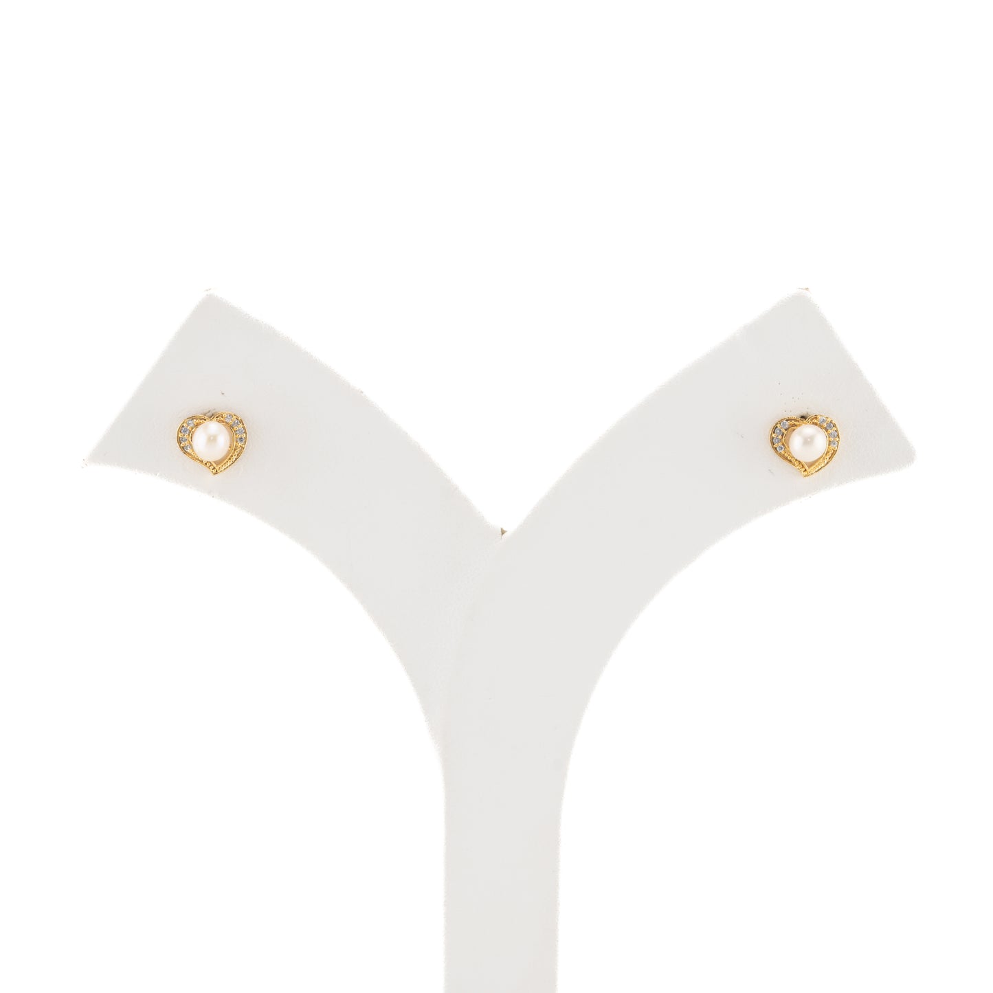 Radiance Pearl White Stone Stud Earrings