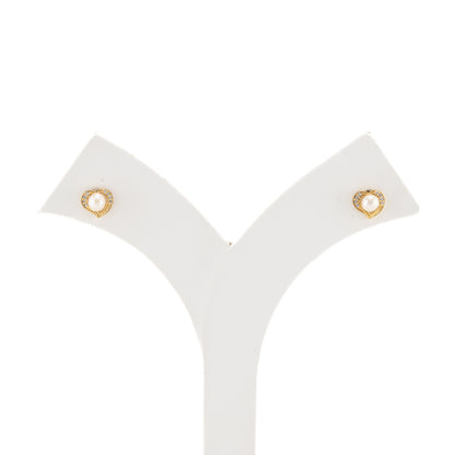 Radiance Pearl White Stone Stud Earrings