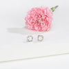 Radiance White Stone Freshwater Pearl Stud Earrings