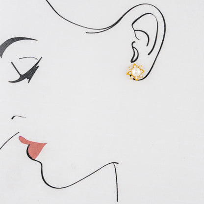 Charming White Stone Pearl Freshwater Stud Earrings