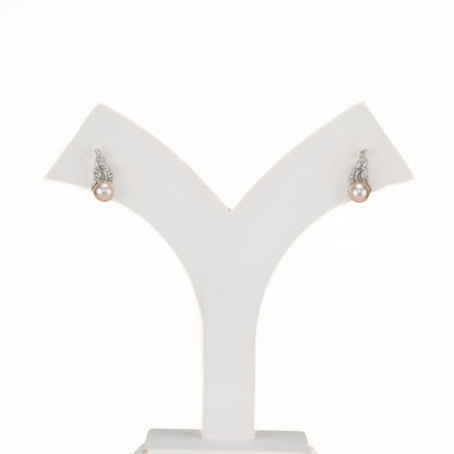 Glossy Pink Freshwater Pearl Stud Earrings