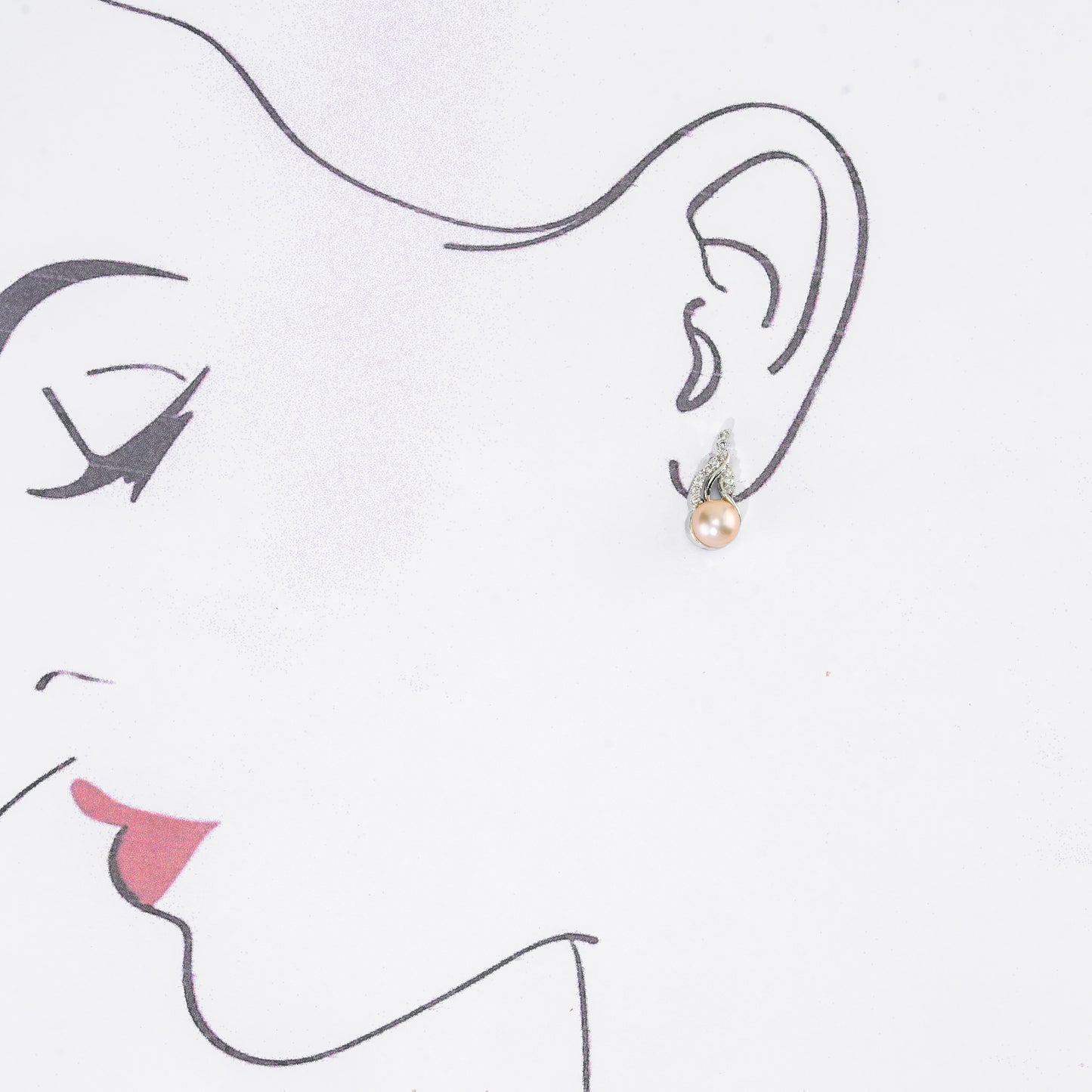 Glossy Pink Freshwater Pearl Stud Earrings