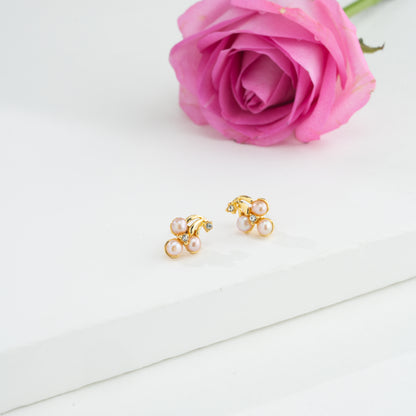 Marvelous Mermaid Tail Pink Freshwater Pearl Stud Earrings