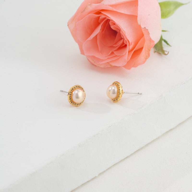 Marvelous Mermaid Tail Pink Freshwater Pearl Stud Earrings