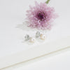 Glossy White Freshwater Pearl Stud Earrings