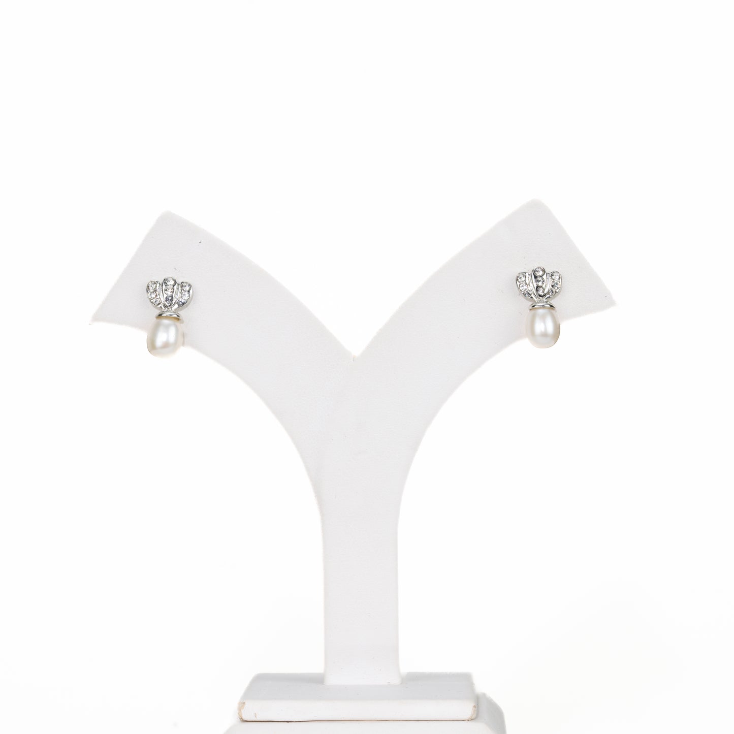 Glossy White Freshwater Pearl Stud Earrings