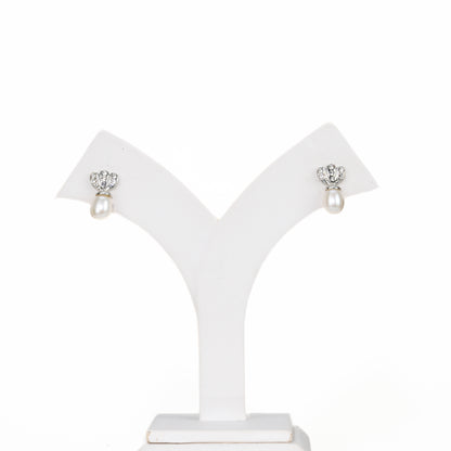 Glossy White Freshwater Pearl Stud Earrings