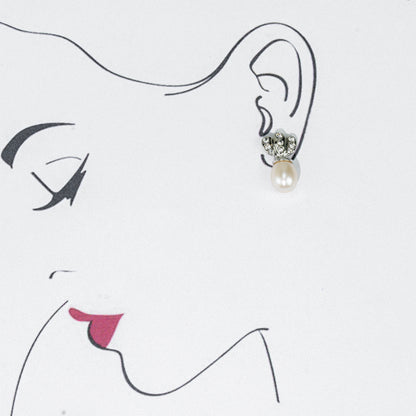 Glossy White Freshwater Pearl Stud Earrings
