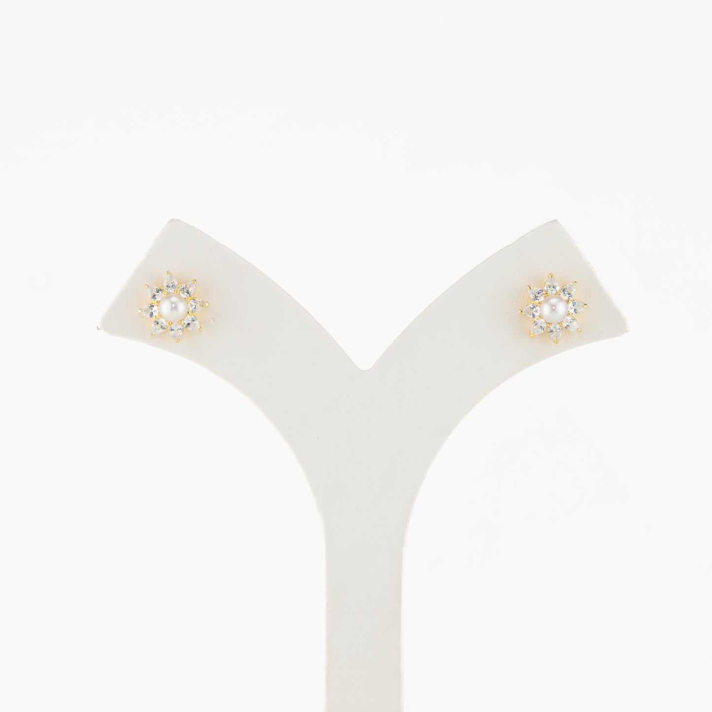 Everyday White Stone Freshwater Pearl Stud Earrings