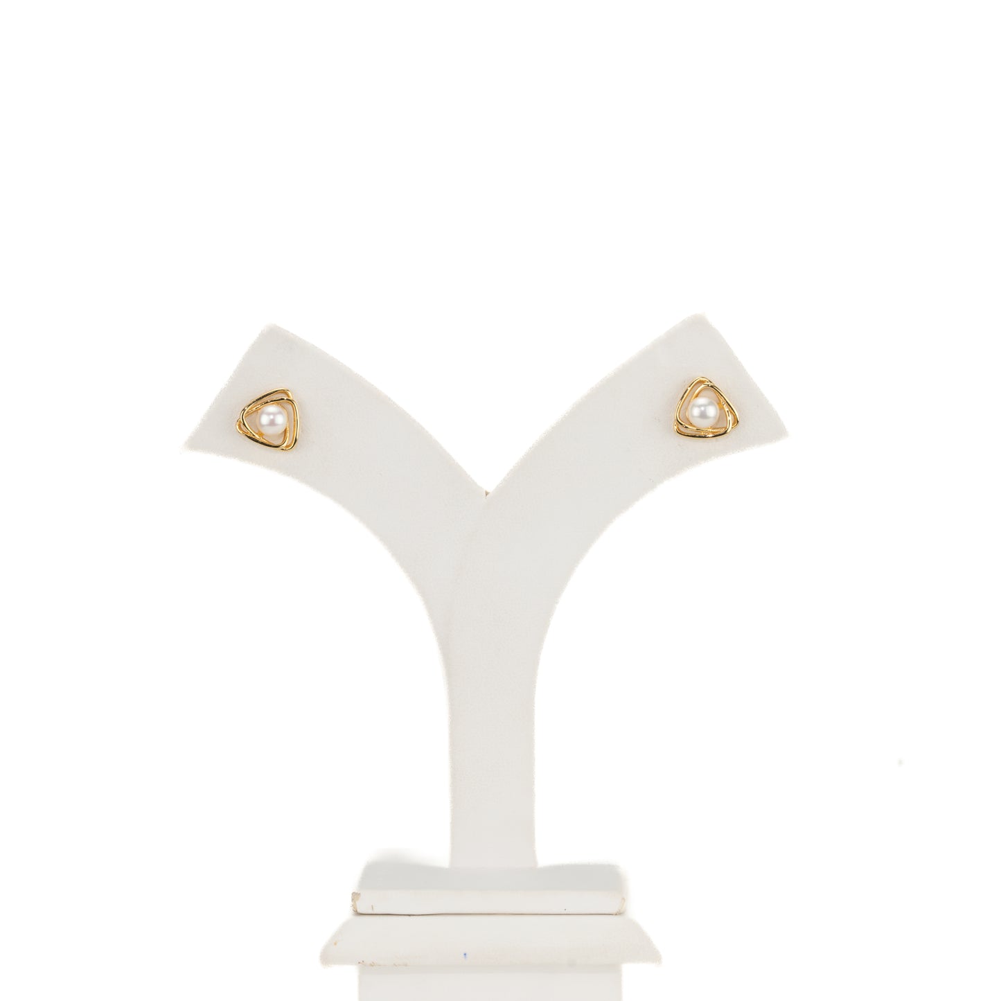 Artistic White Stone Freshwater Pearl Studs Earrings