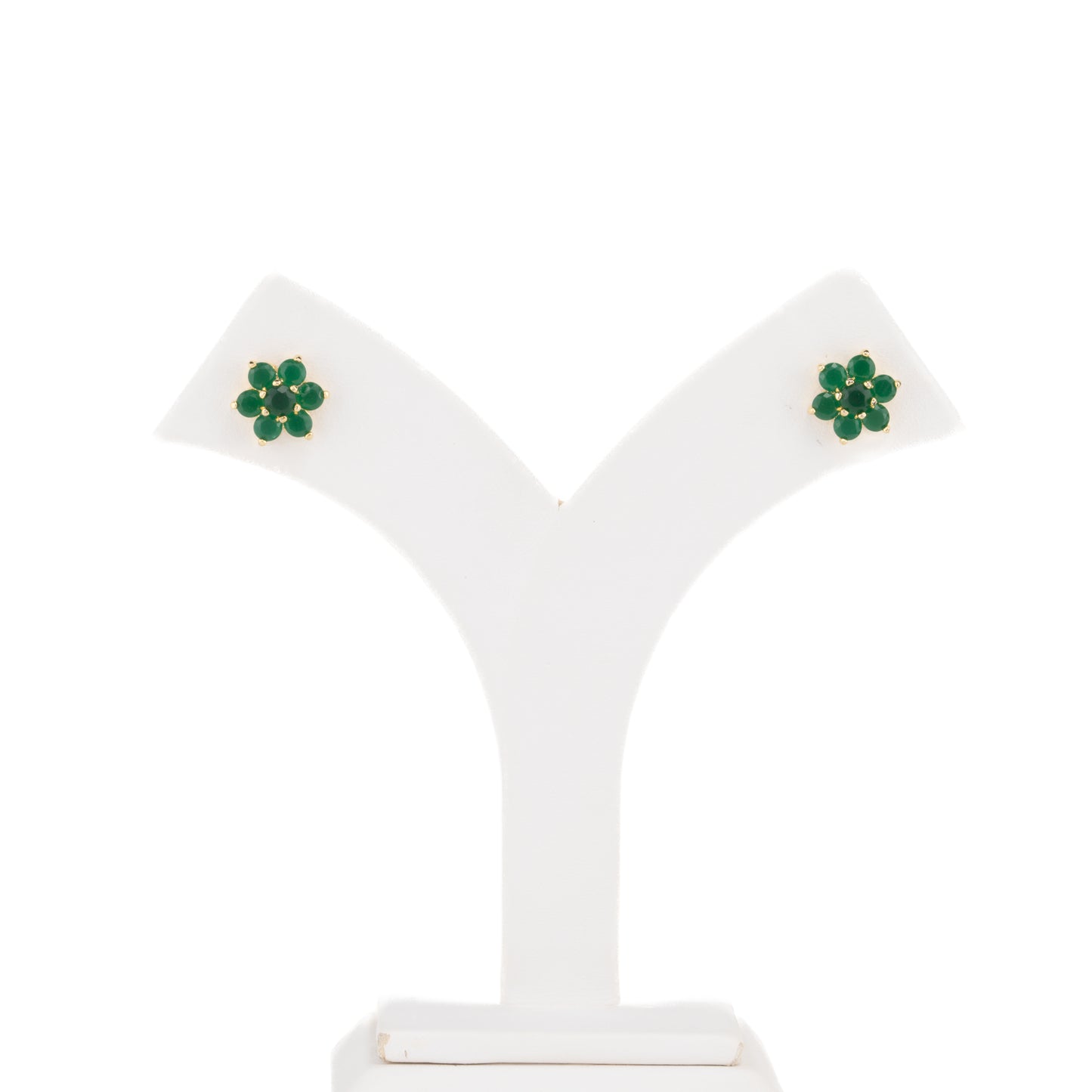 Fine Green Stone Studs Earrings