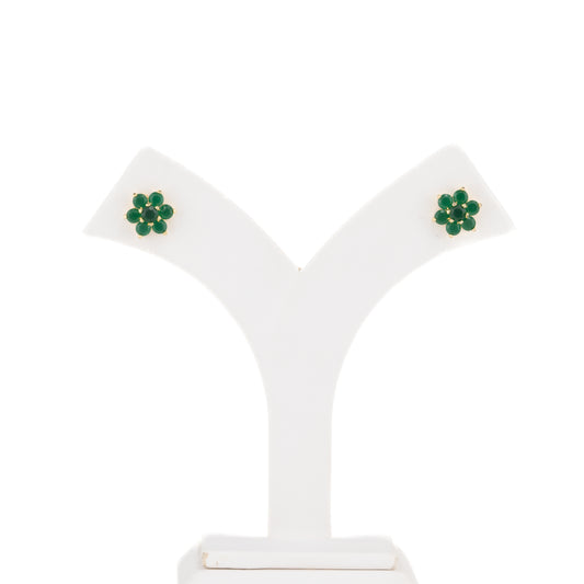 Fine Green Stone Studs Earrings