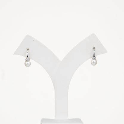 Delicate Drop White Freshwater Pearl Stud Earrings