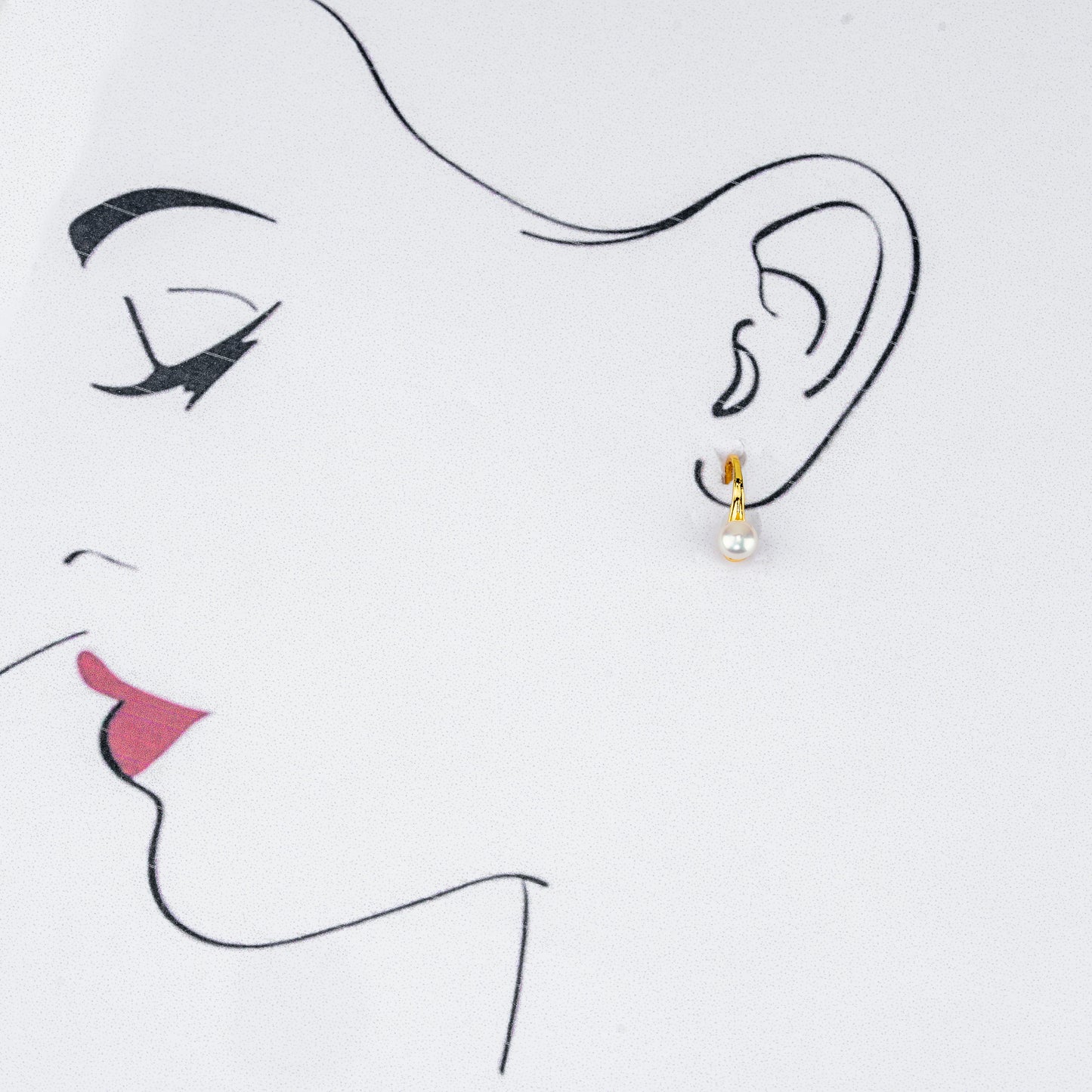 Delicate Button White Freshwater Pearl Stud Earrings