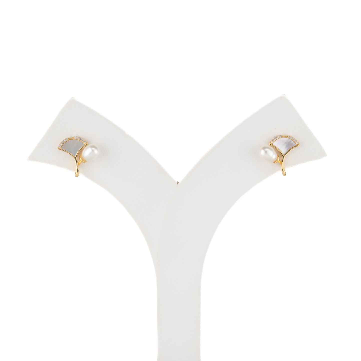 Classy White Freshwater Pearl Stud Earrings