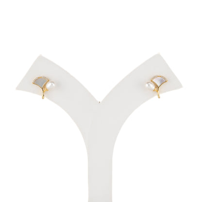 Classy White Freshwater Pearl Stud Earrings