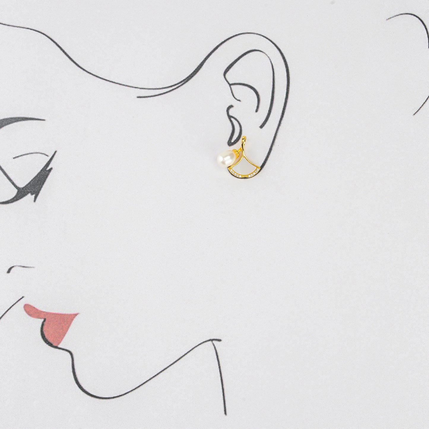 Classy White Freshwater Pearl Stud Earrings