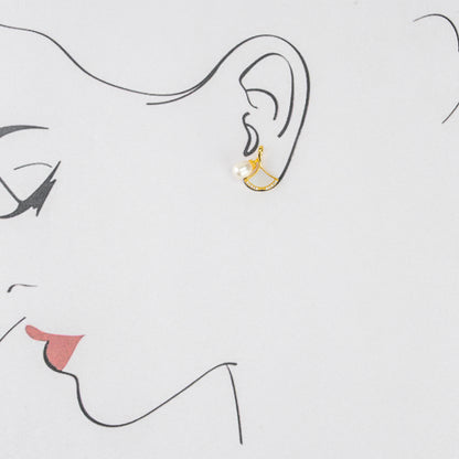 Floral White Freshwater Pearl Stud Earrings
