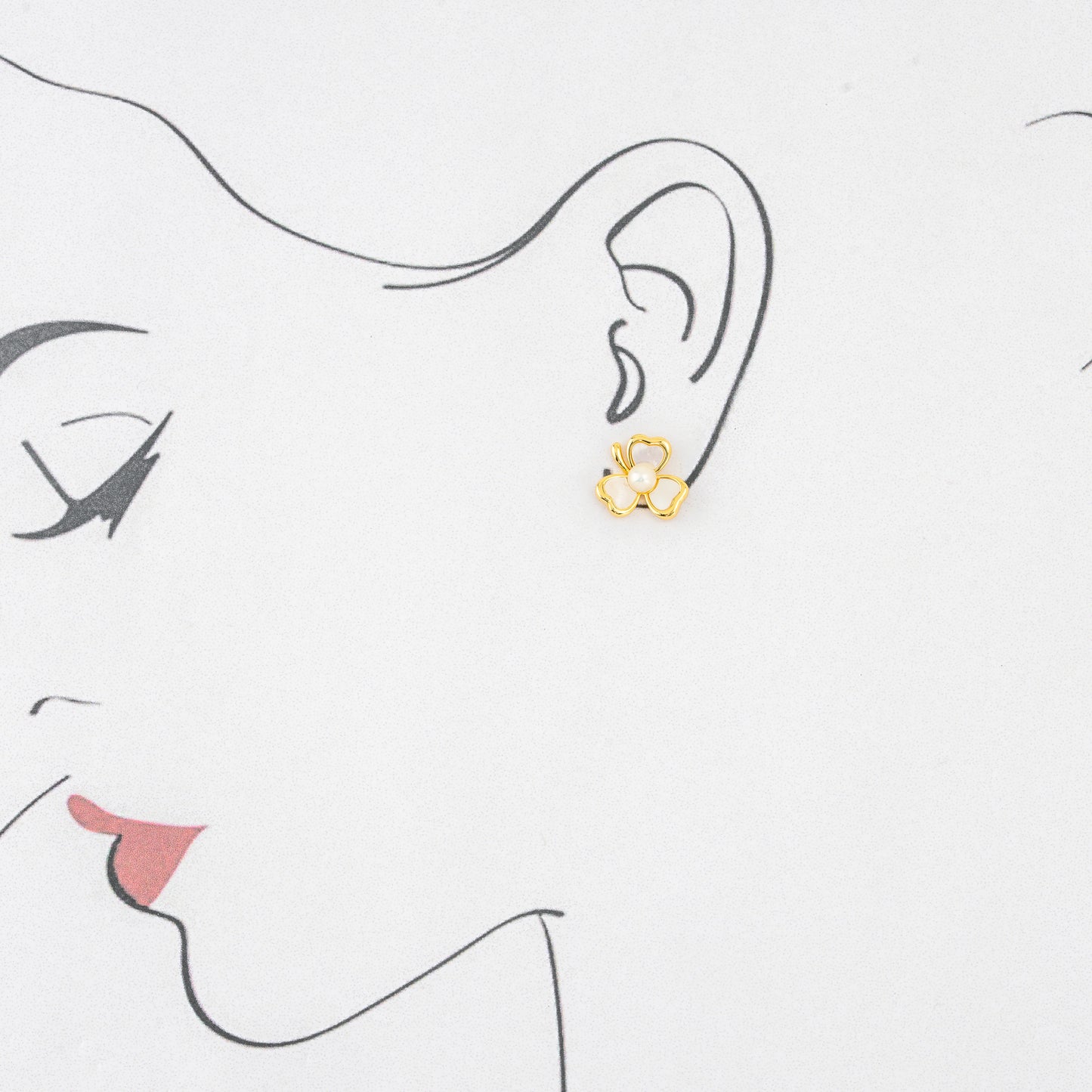 Classy White Freshwater Pearl Stud Earrings