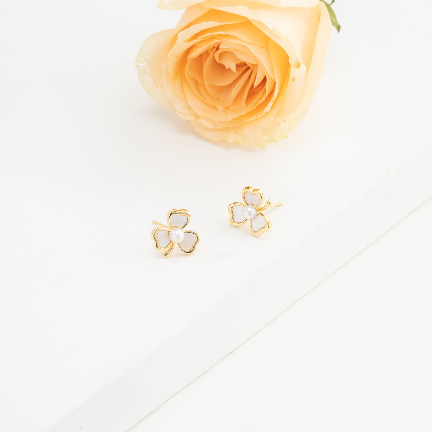 Classy White Freshwater Pearl Stud Earrings