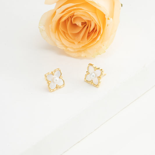 Iconic White Freshwater Pearl Stud Earrings