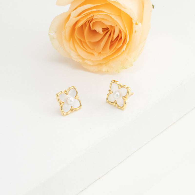 Iconic White Freshwater Pearl Stud Earrings