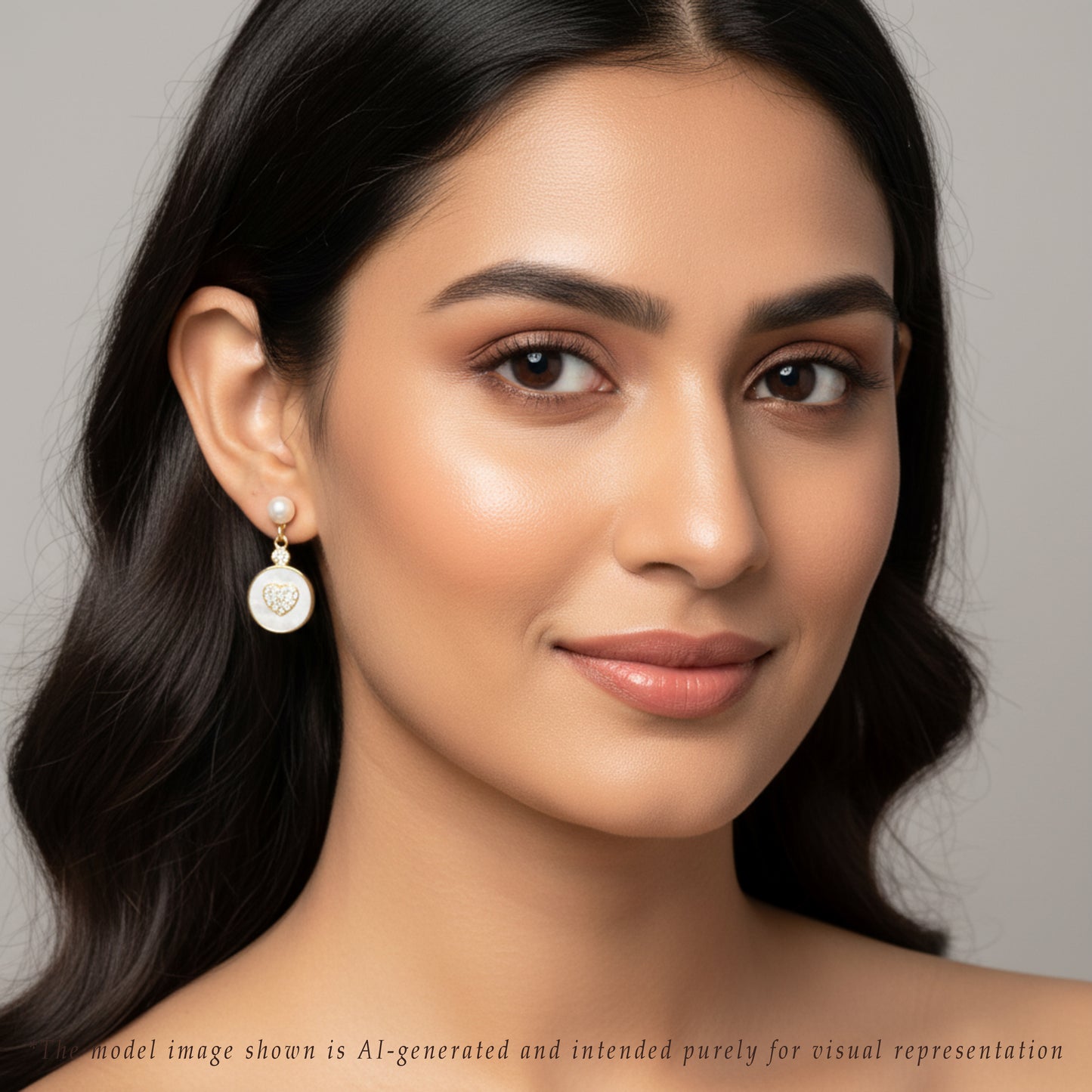 Trendy White Freshwater Hanging Freshwater Pearl Studs Earrings