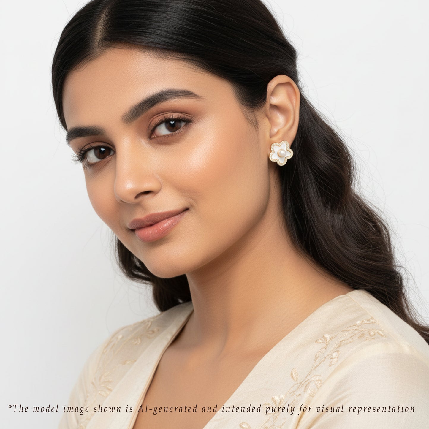 Exotic White Freshwater Pearl Stud Earrings