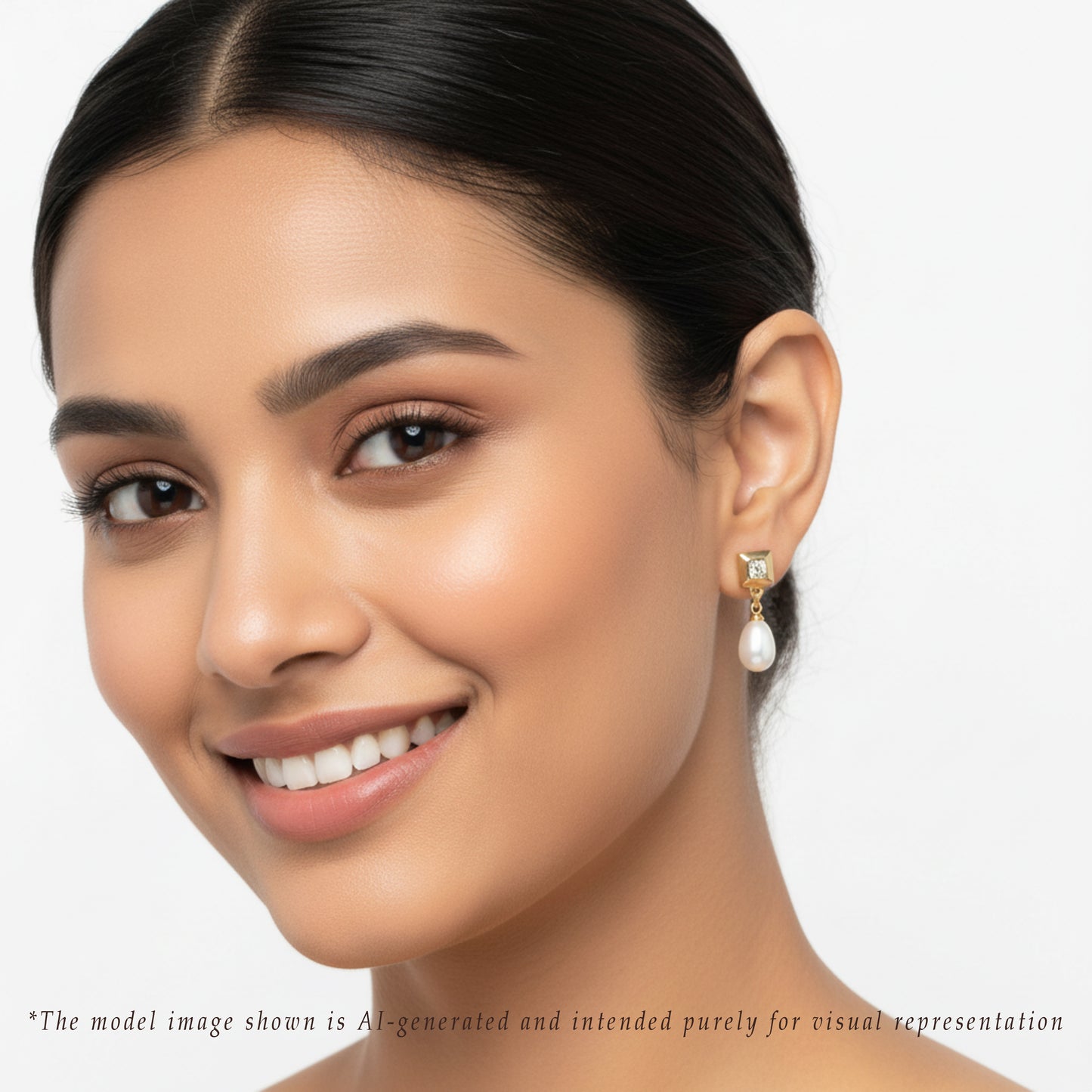 Attractive Drop Freshwater Pearl Stud Earrings