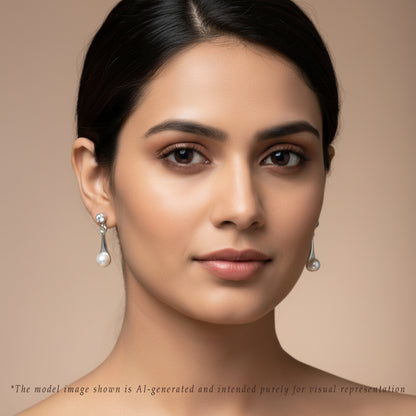 Pristine Freshwater Pearl Hanging Earrings