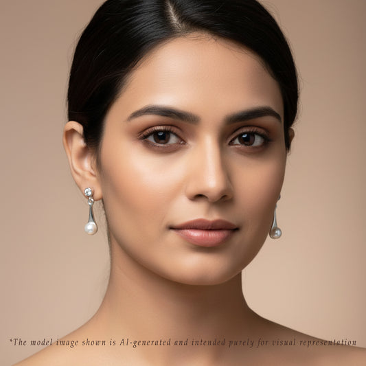 Pristine Freshwater Pearl Hanging Earrings