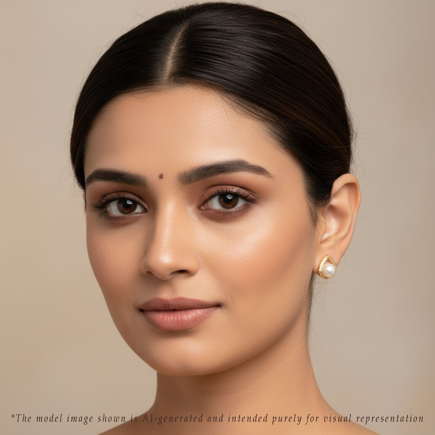 Enduring White Stone Freshwater Pearl Stud Earrings