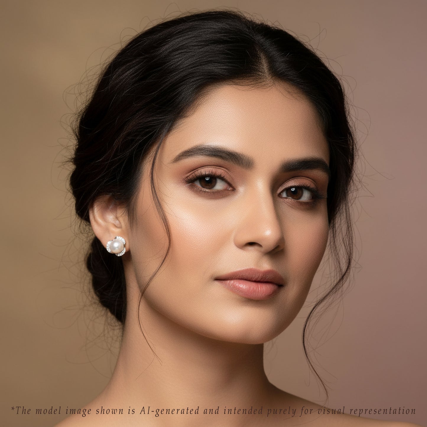 Radiance White Stone Freshwater Pearl Stud Earrings