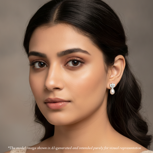 Glossy White Freshwater Pearl Stud Earrings