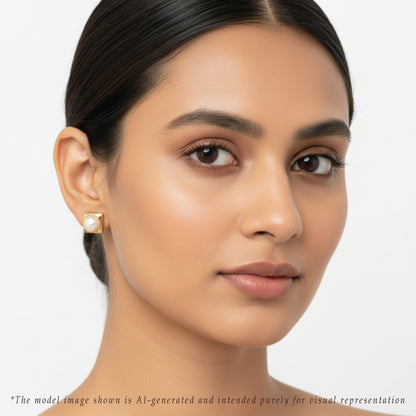Exclusive White Freshwater Pearl Studs Earrings