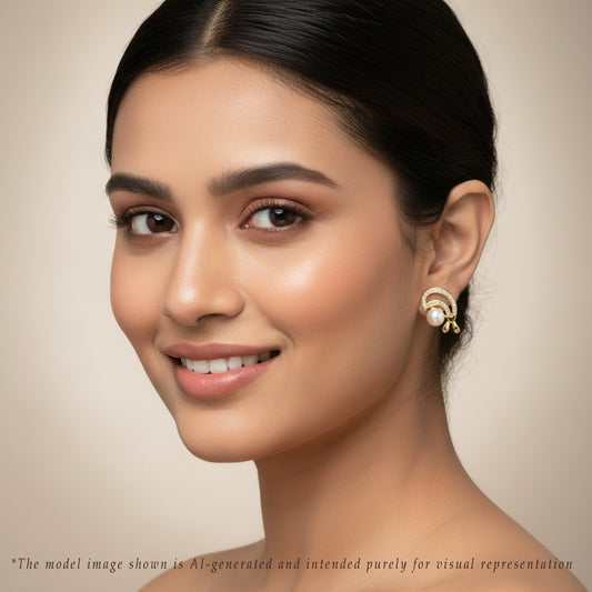 Sleek White Freshwater Pearl Stud Earrings