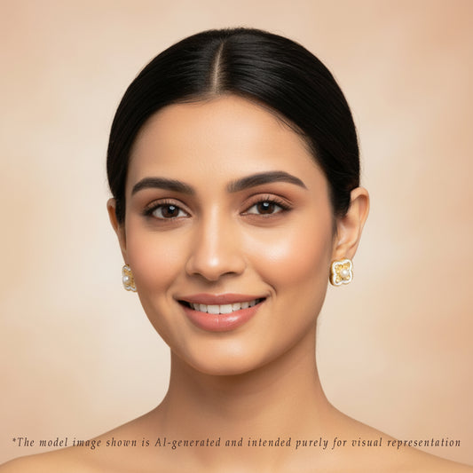 Exquisite White Freshwater Pearl Stud Earrings