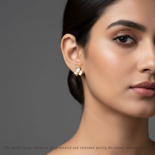 Classy White Freshwater Pearl Stud Earrings