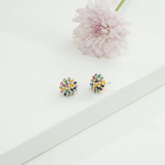 Colorful Multi Color Seed Freshwater Pearl Stud