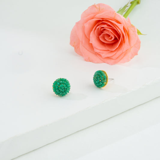 Versatile Natural Emerald Stud Earrings
