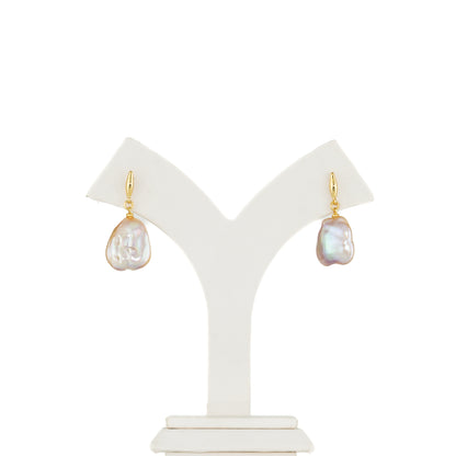 Pink Baroque Freshwater Hanging Freshwater Pearl  Earrings