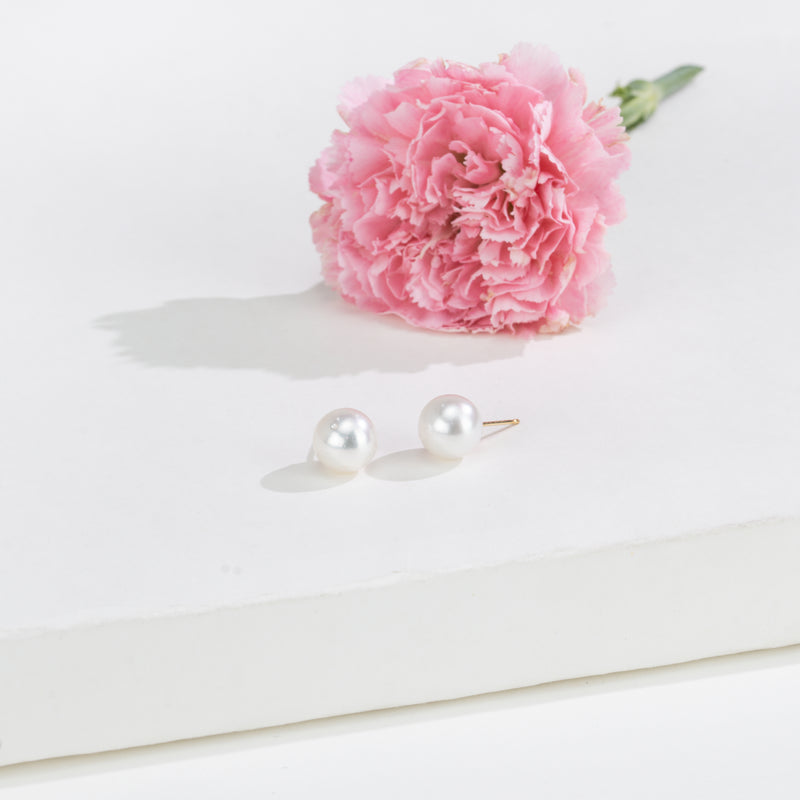 9.0-10.0mm White Round South Sea Pearl Tops