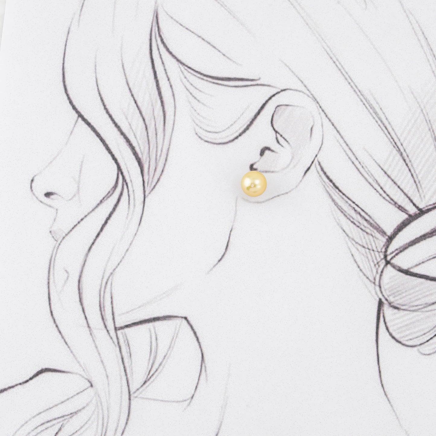 9.0-10.0mm Golden Round South Sea Pearl Studs