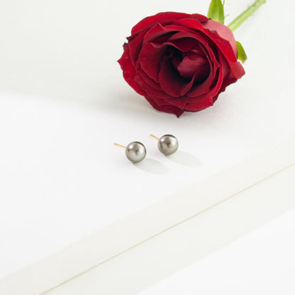 9.0-10.0mm Black Round South Sea Tahitian Pearl Tops